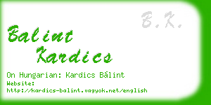 balint kardics business card