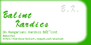 balint kardics business card